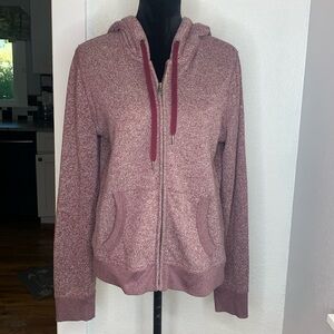 Prince & Fox Marled Full Zip Hoodie Burgundy Heather XL athleisure loungewear